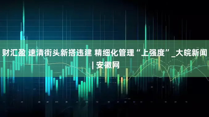 财汇盈 速清街头新搭违建 精细化管理“上强度”_大皖新闻 | 安徽网